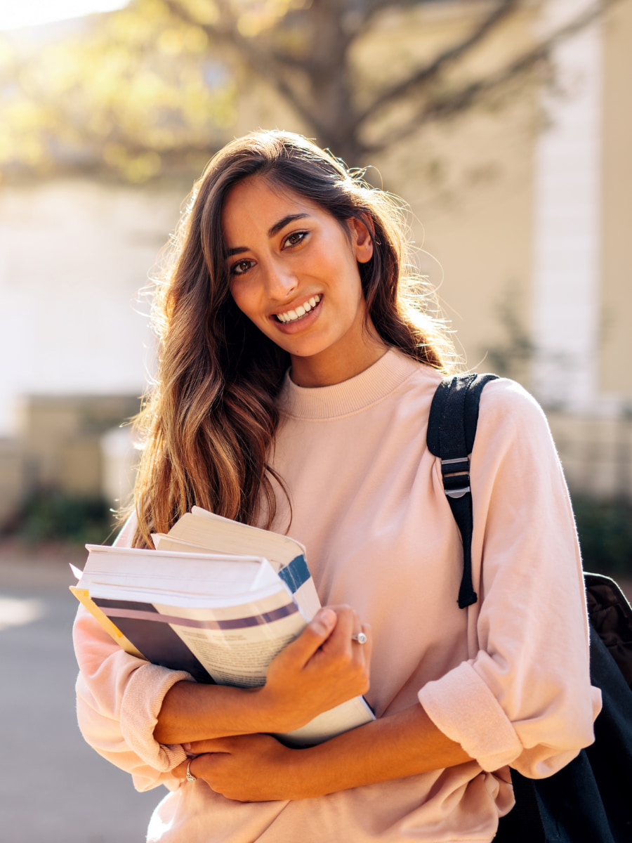 Student with books