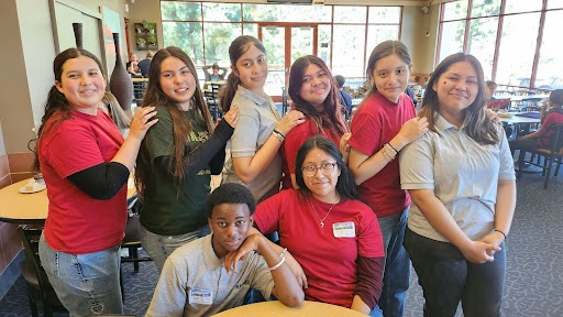 Students enjoying lunch at a SDSU dining hall during Career Day