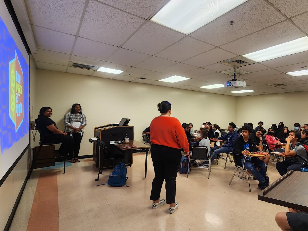 Students enjoy an interactive workshop during Career Day. 