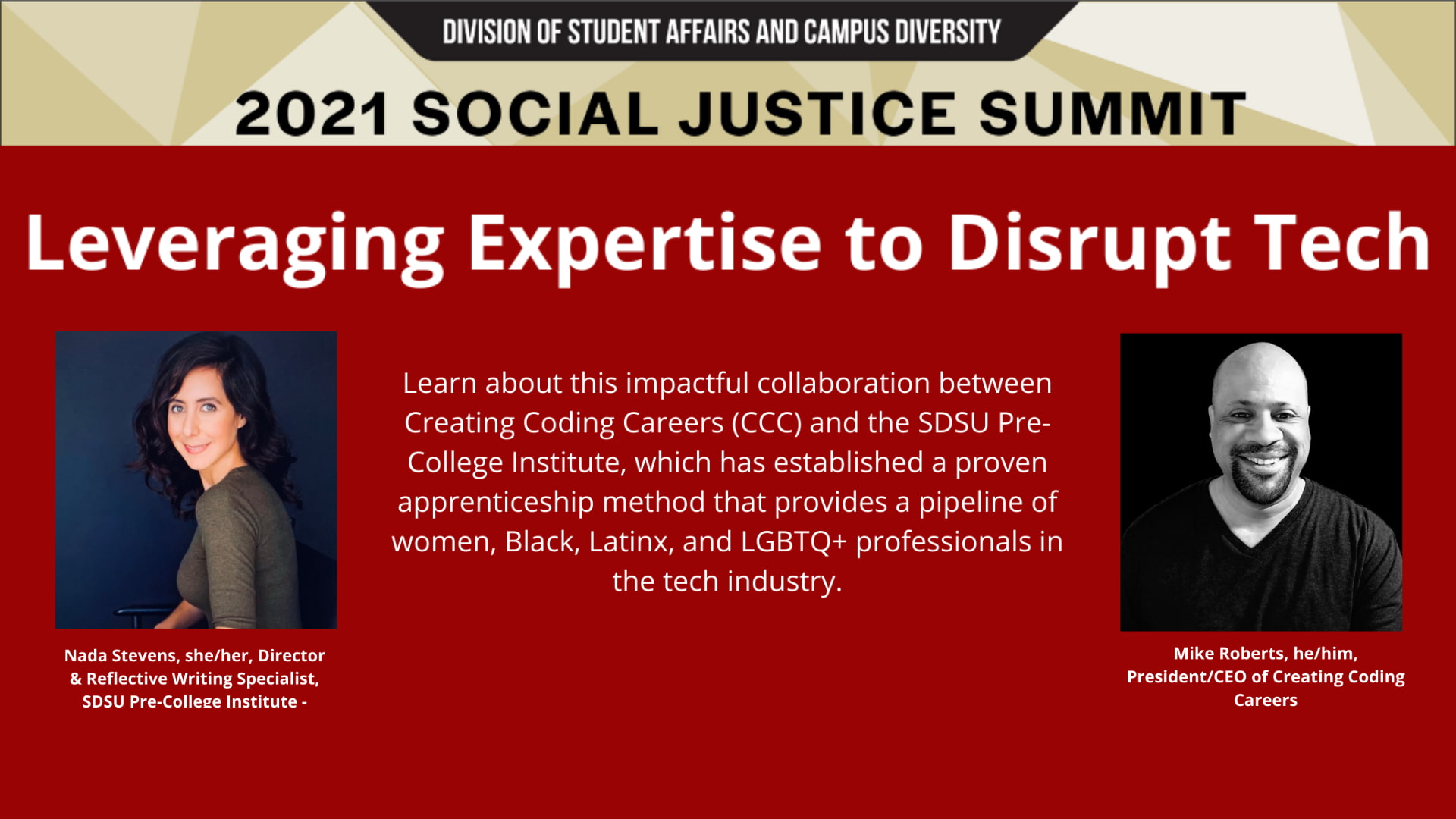 On Friday, November 5, 2021 the Office Of Community Engagement co-presented at the SDSU Social Justice Summit.