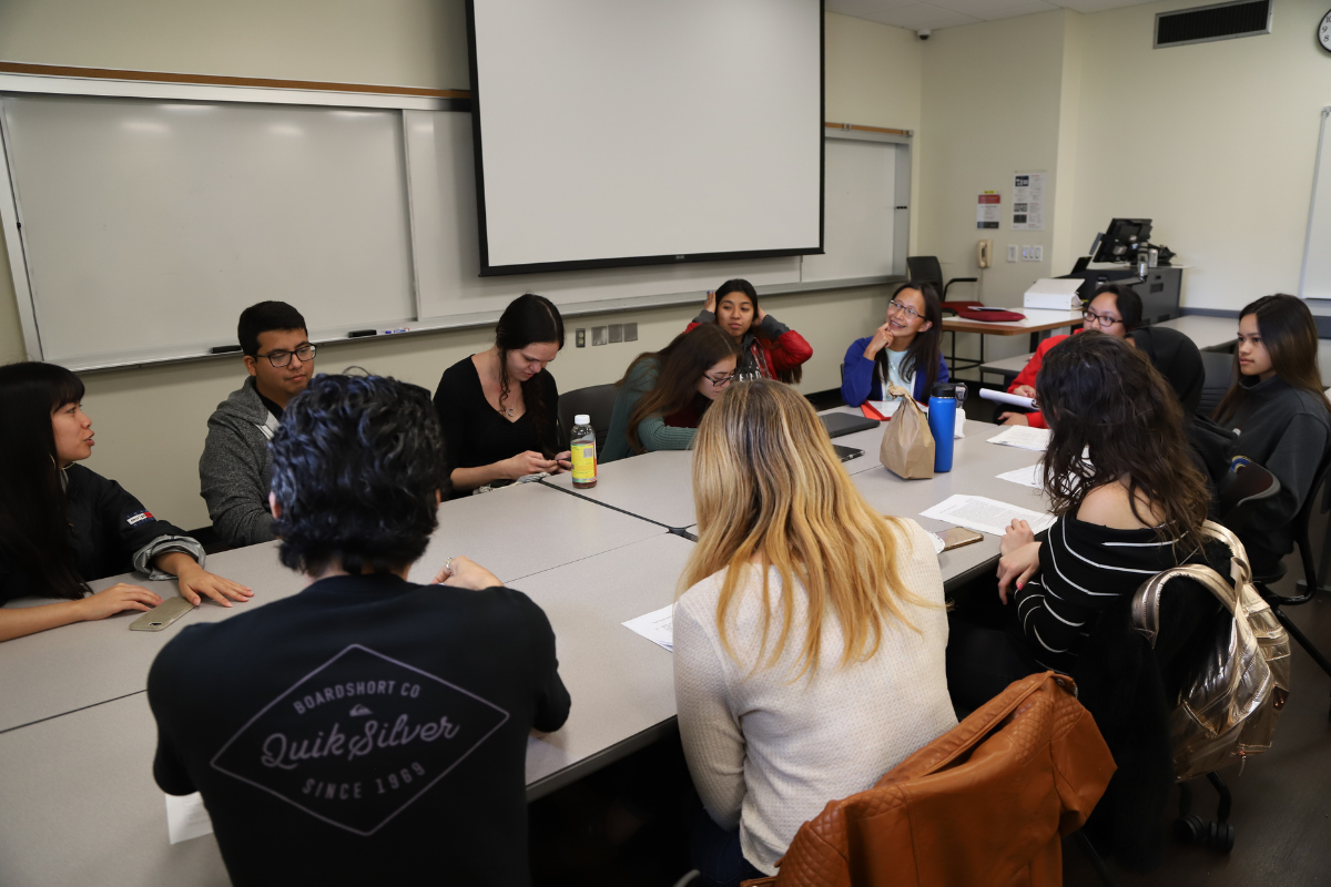 Group of students at a study session